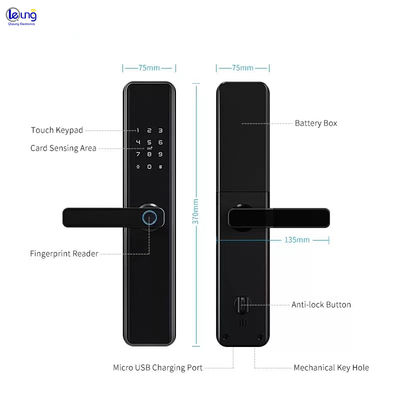 QLEUNG S818 Smart Wifi Door Lock with Fingerprint Password Card Access