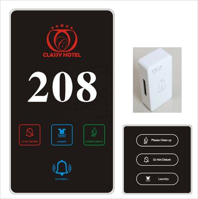 Electronic Doorplate with LCD Screen and Capacitive Touch for Standard 86 Box Installation in Hotels