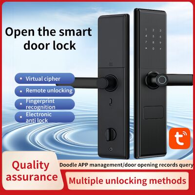 Qleung S829 Tuya Wifi Remote Control Digital Lock Fingerprint Password Key Card Access Smart Home Door Lock