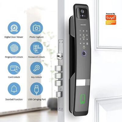 Qleung S924 Max Aluminum Alloy 3D Face Tuya APP Remote Control Password Key Code Biometric Fingerprint Automatic Smart Door Lock