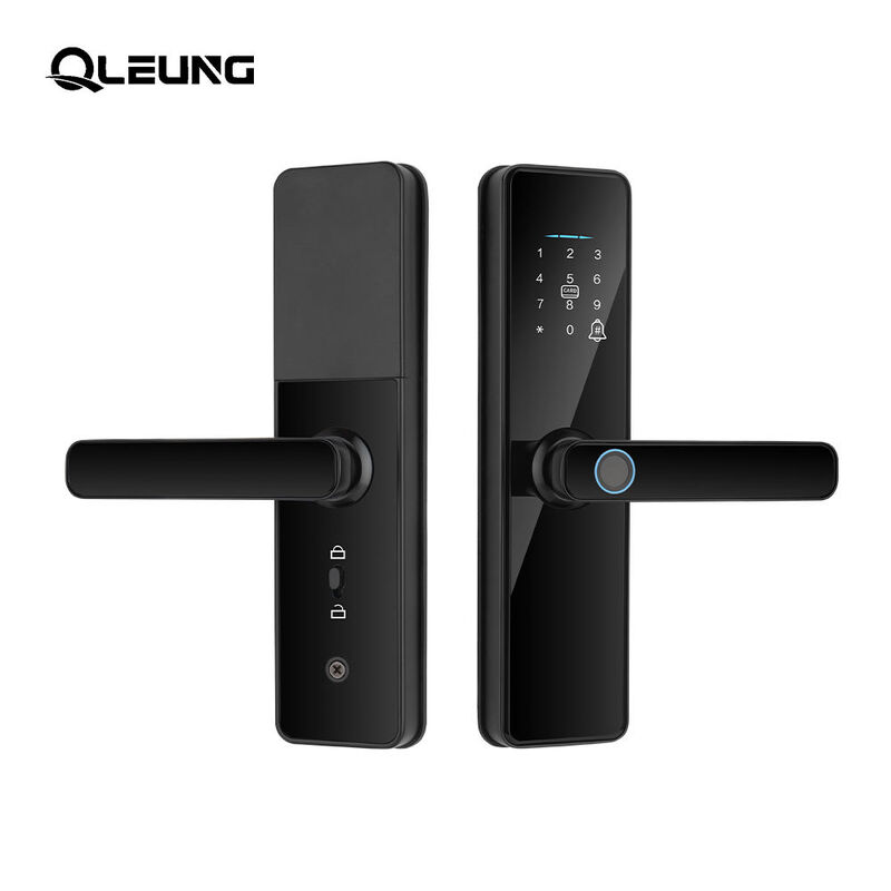 Qleung S811 Smart Door Lock with Semiconductor Live Fingerprint Reader, Multiple Unlock Methods, and Aluminium Alloy + Tempered Glass Construction