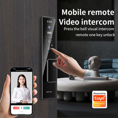 การจํานองใบหน้า 3 มิติ Tuya APP กล้องอินเตอร์คอม รูปลายนิ้วมือชีวภาพ