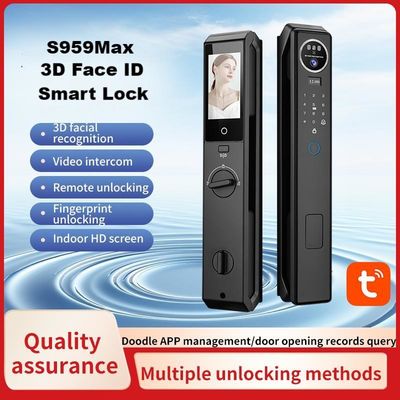 ล็อคสมาร์ท ด้วยกล้อง Face ID Cerradura รูปนิ้วมือชีวภาพ Tuya WiFi การโทรวีดีโอ