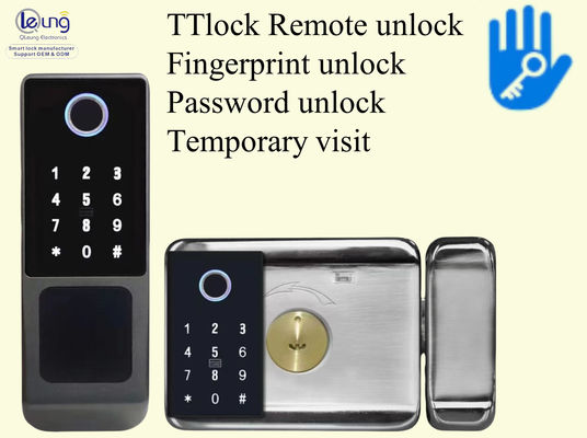 Qleung S812-4 หลักนิ้วมือกันน้ํา บัตรผ่าน TTlock แอพล็อครีโมทเปิดล็อค Smart Home Door Lock