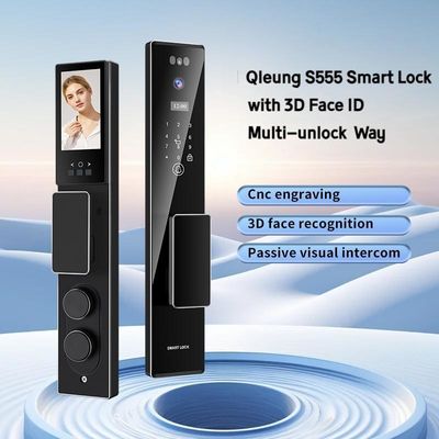 S555 Face ID การจํากัดล็อคประตูด้วยบัตรรหัสกุญแจ Palm Tuya Wifi App สําหรับการเปิดล็อค