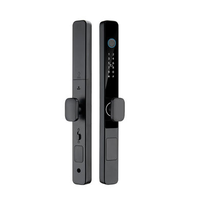 Qleung S608 กันน้ํา TTlock Tuya Smart Key ล็อคดิจิตอลลายนิ้วมือ อลูมิเนียมไฟฟ้าสไลด์กล๊าสประตูบ้าน